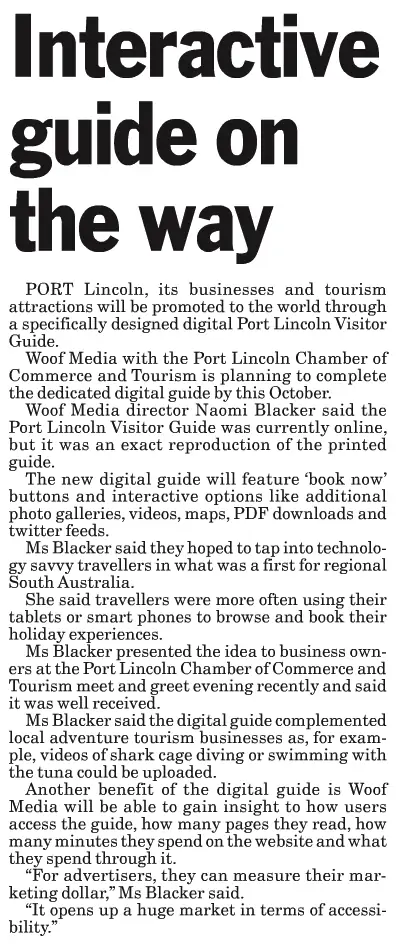 Port Lincoln Times July16 2013 Portlincoln Visitor Guide