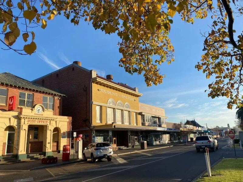 Historic buildings on Yarram's main street.